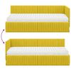 vidaXL Cadru de pat colțar cu saltea cu headboard 2 pcs Galben Catifea