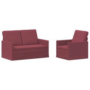 vidaXL Set de canapea 2 pcs Roșu Vin Țesătură
