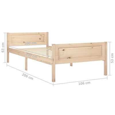 vidaXL Cadru de pat, 100x200 cm, lemn masiv de pin