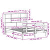 vidaXL Pat cu bibliotecă fără saltea, 140x190 cm, lemn masiv de pin
