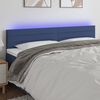 vidaXL Tăblie de pat cu LED, albastru, 200x5x78/88 cm, textil