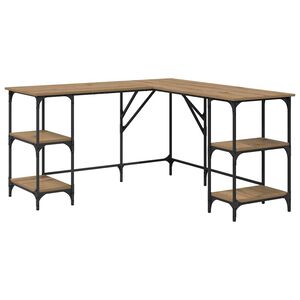 vidaXL Birou Stejar Artizanal 139 x 139 x 75 cm Lemn prelucrat