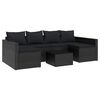 vidaXL Set șezlonguri de grădină, 2 piese, cu perne, negru, poliratan