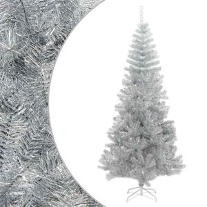 vidaXL Pom de Crăciun artificial cu suport, argintiu, 210 cm, PET