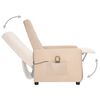 vidaXL Fotoliu de masaj, crem, material textil