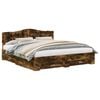 vidaXL Cadru de pat Stejar fumuriu 200 x 200 cm Lemn prelucrat