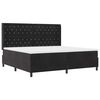 vidaXL Pat cu arcuri cu saltea cu headboard Negru 200 x 200 cm Catifea