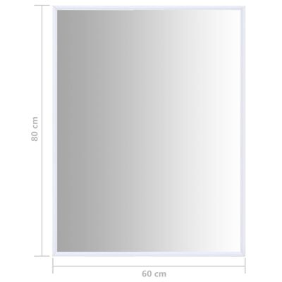 vidaXL Oglindă, alb, 80x60 cm