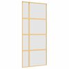 vidaXL Ușă glisantă, auriu, 90x205 cm, sticlă ESG mată și aluminiu
