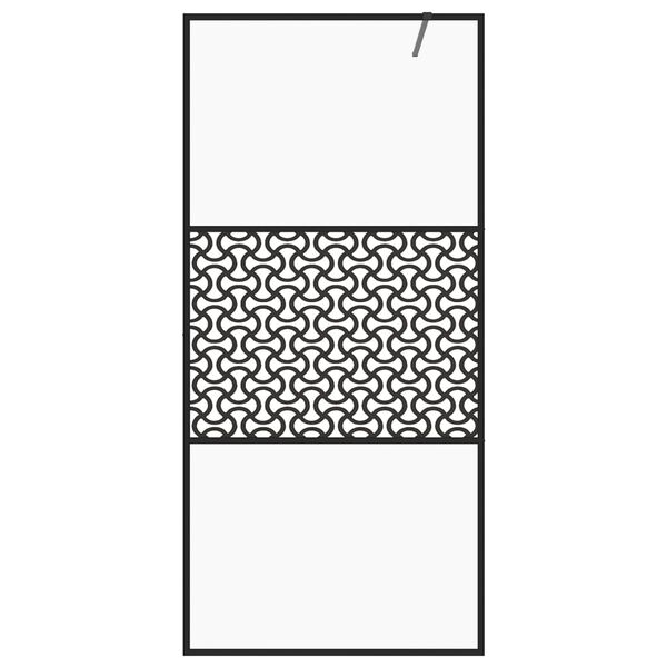 vidaXL Paravan de duș walk-in negru 115x195 cm sticlă ESG transparentă