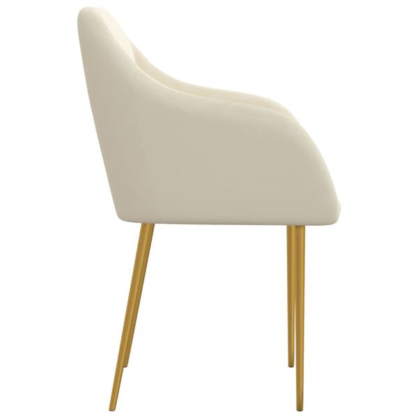 vidaXL Scaune de bucătărie, 6 buc., crem, catifea