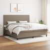vidaXL Pat box spring cu saltea, gri taupe, 200x200 cm, textil