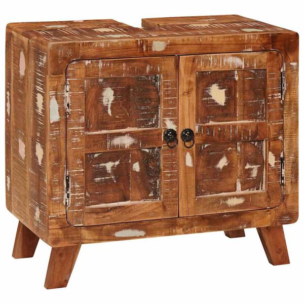 vidaXL Dulap de Baie cu raft Lemn recuperat solid și lemn prelucrat