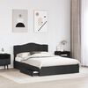 vidaXL Pat cu storage cu headboard Negru 140 x 190 cm Lemn compozit