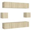 vidaXL Set de dulapuri TV, 8 piese, stejar sonoma, lemn prelucrat
