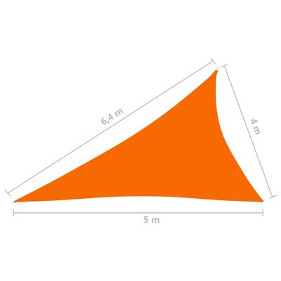 vidaXL Parasolar, portocaliu, 4x5x6,4 m, țesătură oxford, triunghiular