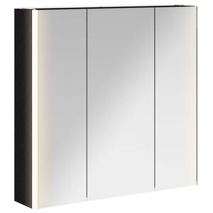 vidaXL Dulap cu oglindă pentru baie Stejar Negru 73.5 x 15.5 x 70 cm