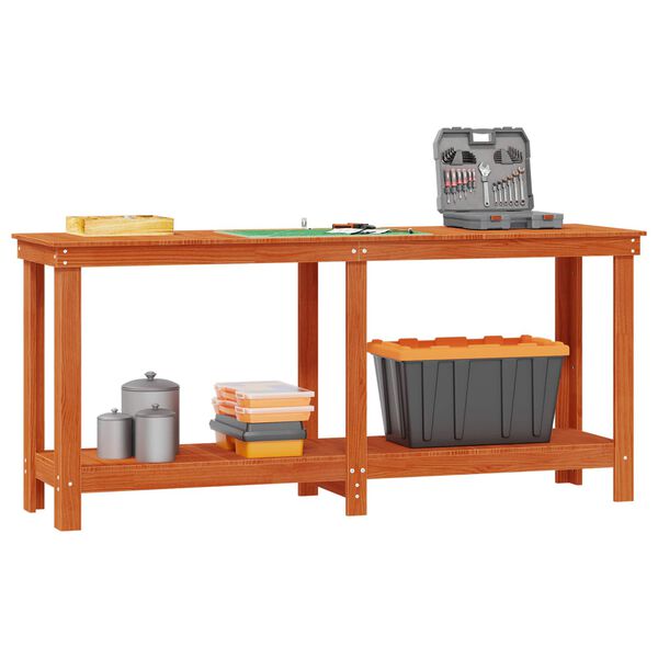 vidaXL Banc de lucru Maro Ceară 180 x 50 x 80 cm Lemn masiv de pin