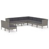 vidaXL Set mobilier de grădină cu perne, 9 piese, gri, poliratan