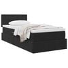 vidaXL Pat cu storage cu saltea cu headboard Negru 90 x 200 cm Catifea
