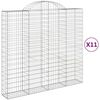 vidaXL Coșuri gabion arcuite 11 buc, 200x50x180/200cm, fier galvanizat