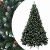 vidaXL Brad de Crăciun artificial cu ramuri articulare 210 cm oțel