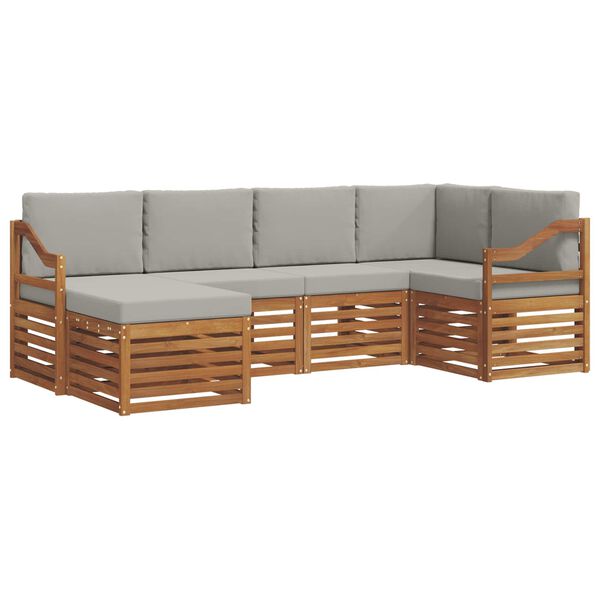 vidaXL Seturi de canapele cu pernă 6 pcs Gri natural și deschis