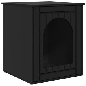 vidaXL Casa pentru pisici Negru 53 x 52 x 62 cm Lemn prelucrat