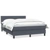 vidaXL Pat box spring cu saltea, gri &icirc;nchis, 160x210 cm, catifea