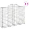 vidaXL Coșuri gabion arcuite 2 buc, 200x30x140/160cm, fier galvanizat