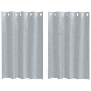 vidaXL Cortină din Voile 2 buc. Gri &icirc;nchis 140 x 140 cm Poliester