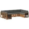 vidaXL Set de canapele de exterior 7 buc. Natural și Antracit