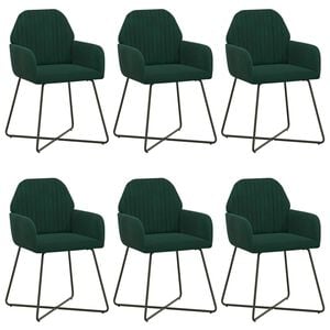vidaXL Scaune de dining 6 buc. Catifea Verde &icirc;nchis 55 x 50 x 84 cm