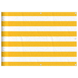 vidaXL Paravan de balcon cu dungi galbene și albe, 75x1000 cm