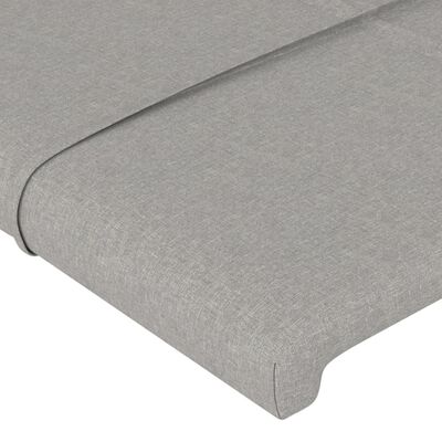 vidaXL Tăblie de pat cu aripioare gri deschis 183x23x78/88 cm textil