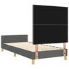 vidaXL Cadru de pat cu headboard Gri &icirc;nchis 90 x 200 cm țesătură