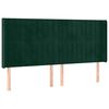 vidaXL Tăblie pat cu aripioare verde &icirc;nchis 183x16x118/128 cm catifea