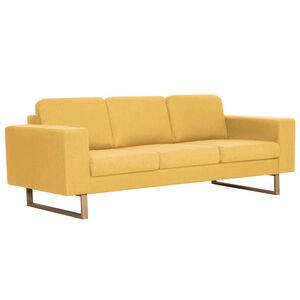 vidaXL Canapea cu 3 locuri, galben, material textil