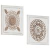 vidaXL Decorațiuni Artă 2 pcs Maro și alb 40 x 40 x 1,5 cm