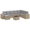vidaXL Set canapele de grădină, 8 piese, cu perne, bej, poliratan