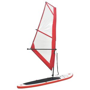 vidaXL Set de placă SUP gonflabilă cu velă, roșu și alb