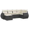vidaXL Set mobilier de grădină cu perne, 6 piese, negru, poliratan