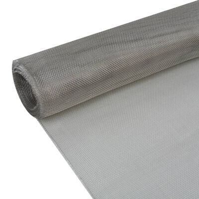 vidaXL Plasă de sârmă, argintiu, 100 x 500 cm, oțel inoxidabil