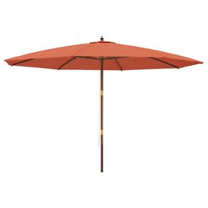 vidaXL Umbrelă de soare de grădină st&acirc;lp din lemn cărămiziu 400x273 cm