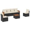 vidaXL Set canapele de grădină cu perne, 7 piese, negru, poliratan