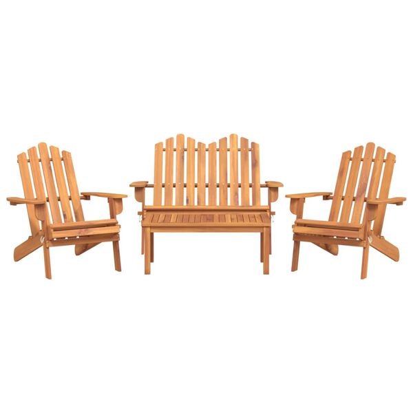vidaXL Set mobilier de grădină Adirondack, 4 piese, lemn masiv acacia