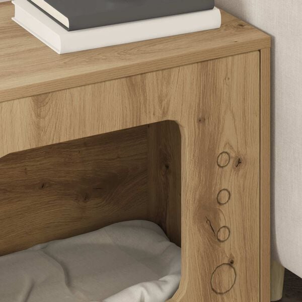 vidaXL Casa pentru pisici Stejar artizanal 51 x 30 x 42 cm