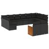 vidaXL Set canapele de grădină, 12 piese, cu perne, negru, poliratan