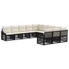 vidaXL Set de canapele pentru grădină 11 pcs Negru poliratan