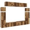 vidaXL Set dulap TV 8 piese montat pe perete lemn vechi lemn prelucrat